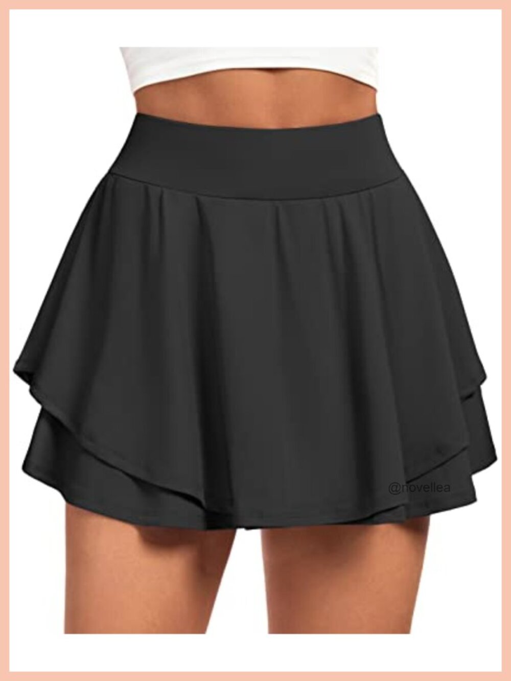 Pleated Tennis Skort with Pockets High Waist Ruffle Active Skirt